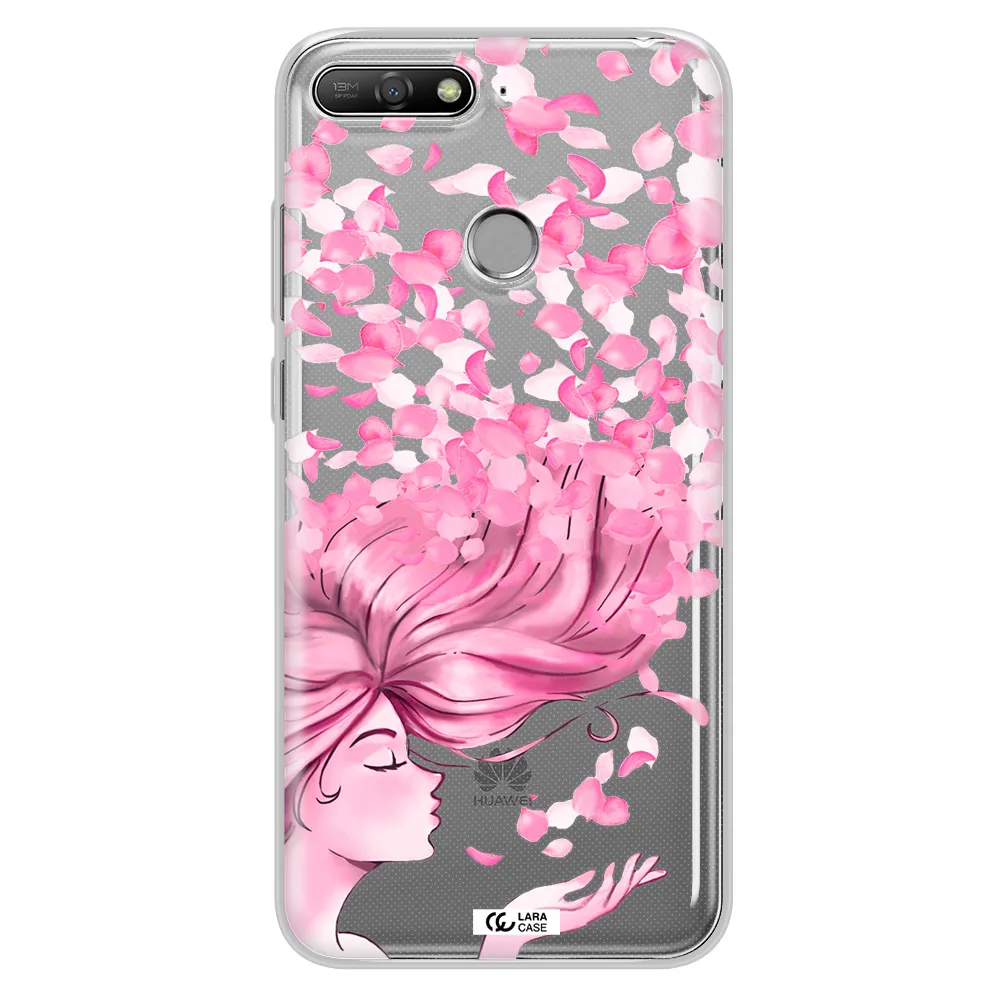 Sakura Leaves Hair Huawei Y6 Prime 2018 Clear TPU Case