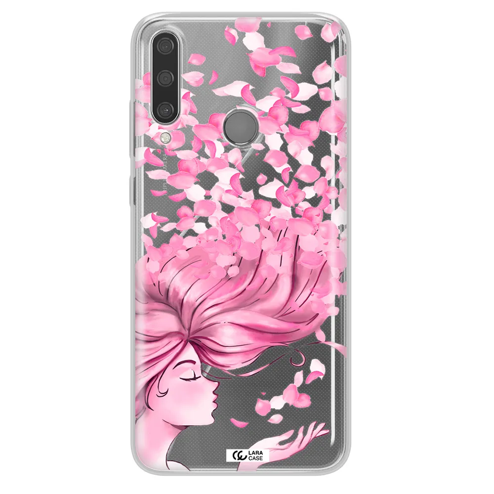 Sakura Leaves Hair Huawei Y6P Clear TPU Case