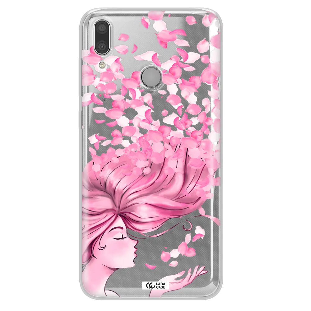 Sakura Leaves Hair Huawei Y7 2019 Clear TPU Case
