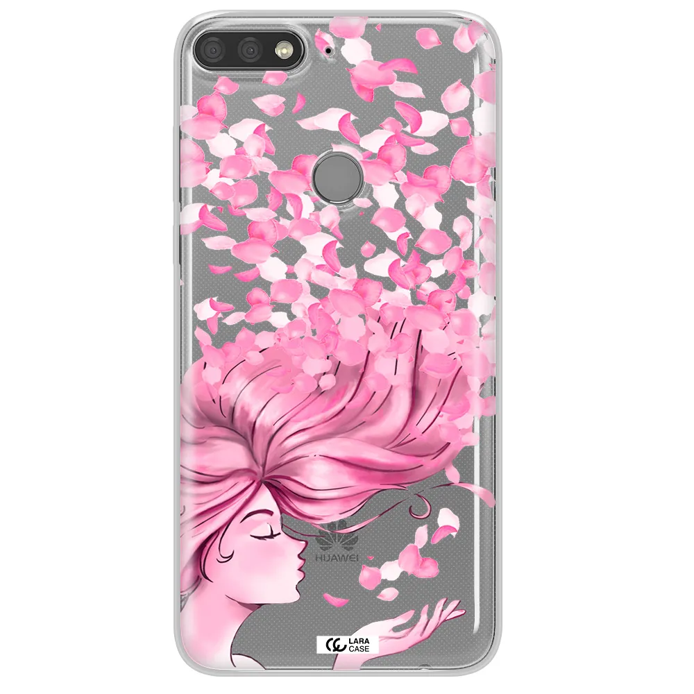 Sakura Leaves Hair Huawei Y7 Prime 2018 Clear TPU Case