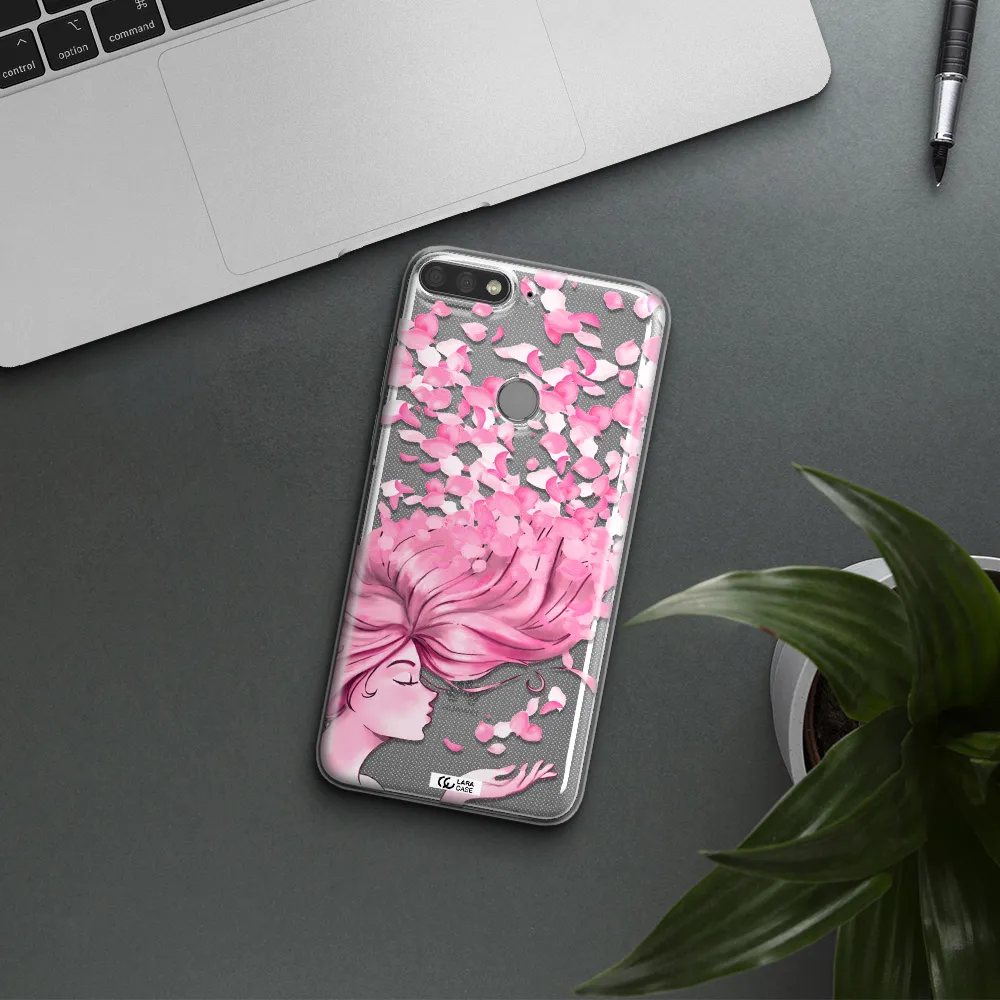 Sakura Leaves Hair Huawei Y7 Prime 2018 Clear TPU Case