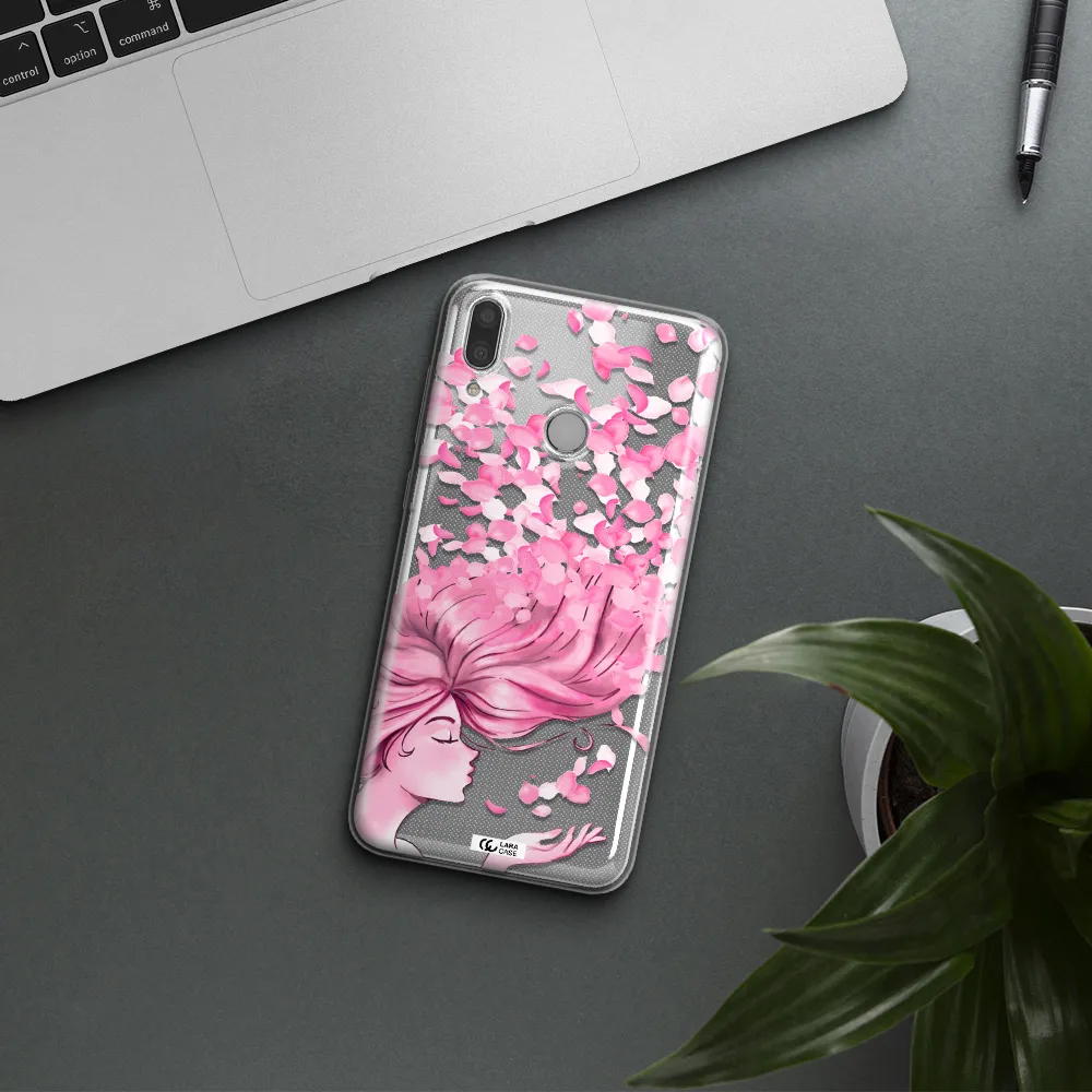 Sakura Leaves Hair Huawei Y9 2019 Clear TPU Case
