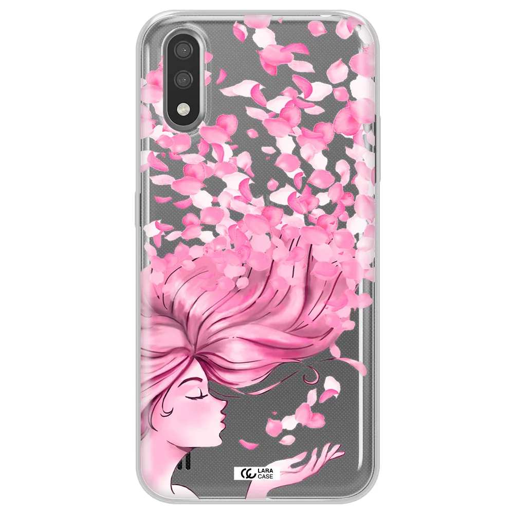 Sakura Leaves Hair Samsung A01 Clear TPU Case