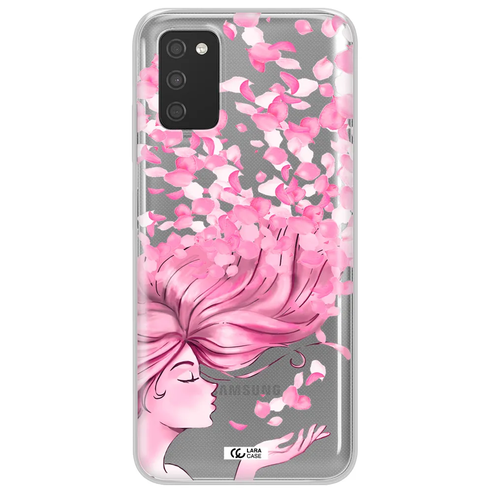 Sakura Leaves Hair Samsung A03S Clear TPU Case