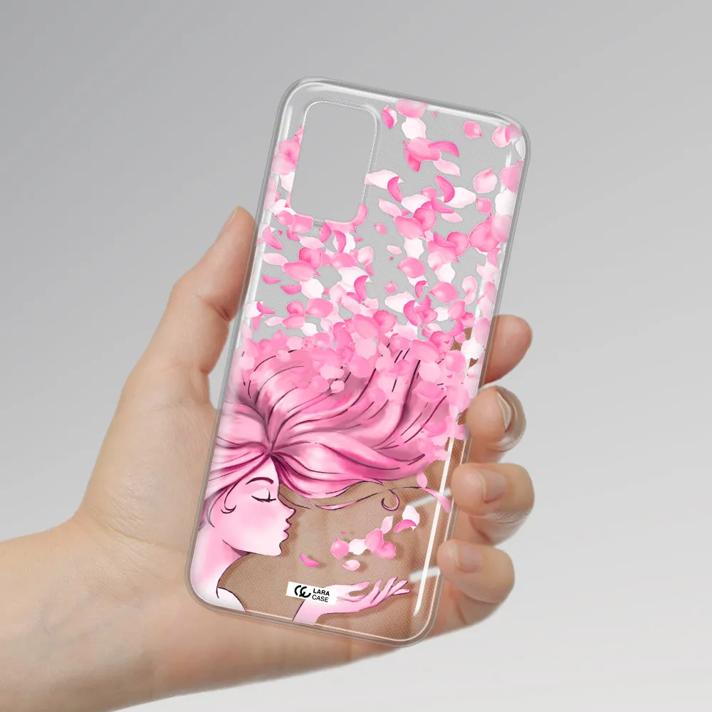 Sakura Leaves Hair Samsung A03S Clear TPU Case