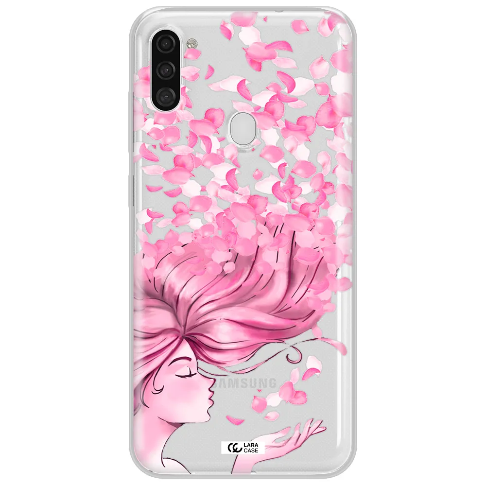 Sakura Leaves Hair Samsung A11 Clear TPU Case