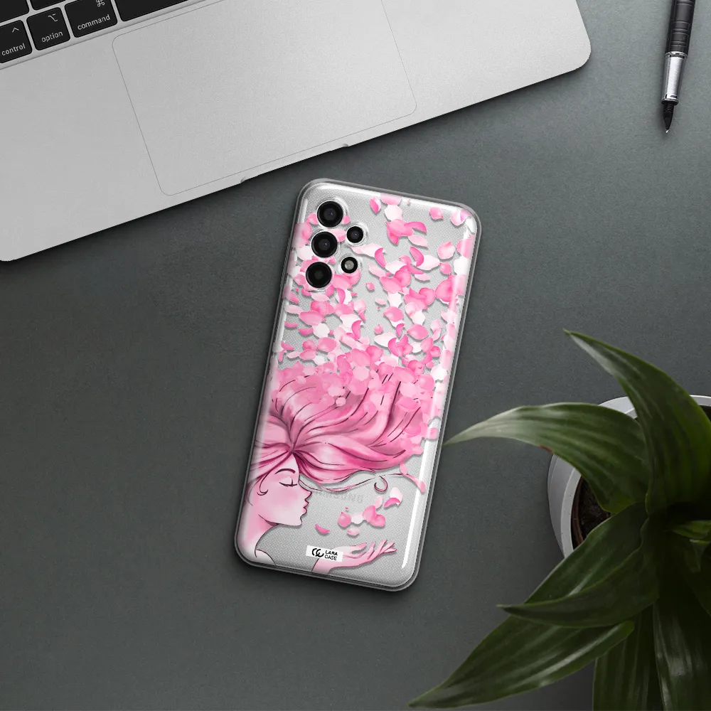Sakura Leaves Hair Samsung A13 4g Clear TPU Case