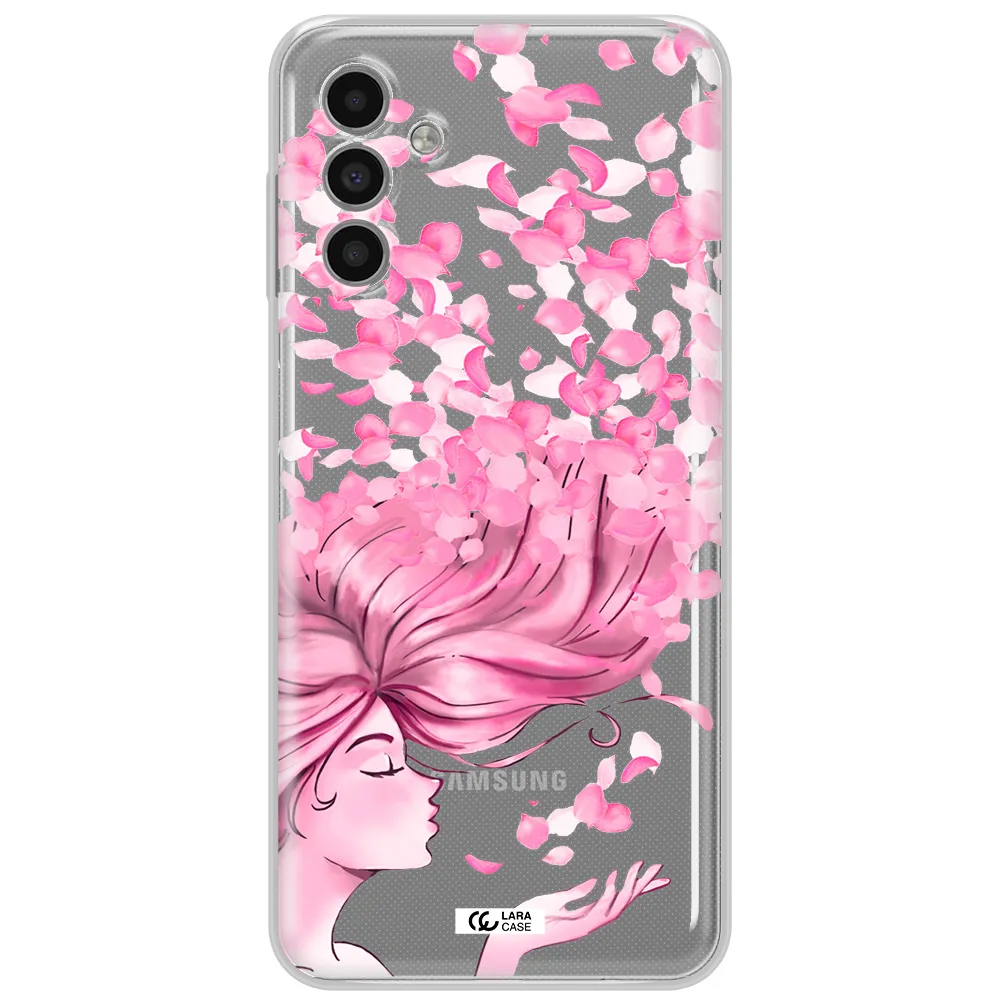Sakura Leaves Hair Samsung A13 5G Clear Tpu Case