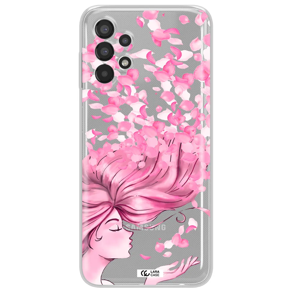 Sakura Leaves Hair Samsung A13 Clear TPU Case