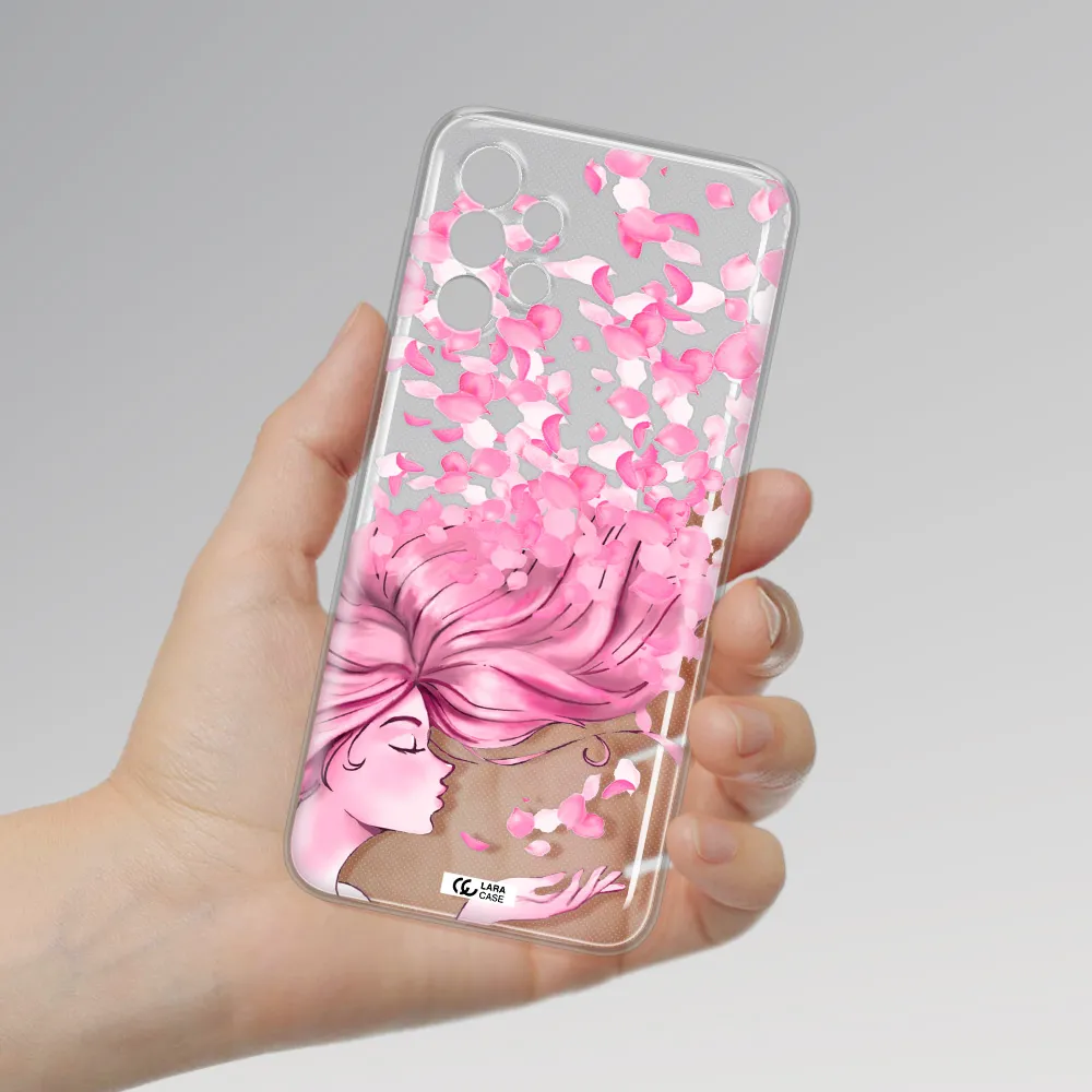 Sakura Leaves Hair Samsung A13 Clear TPU Case