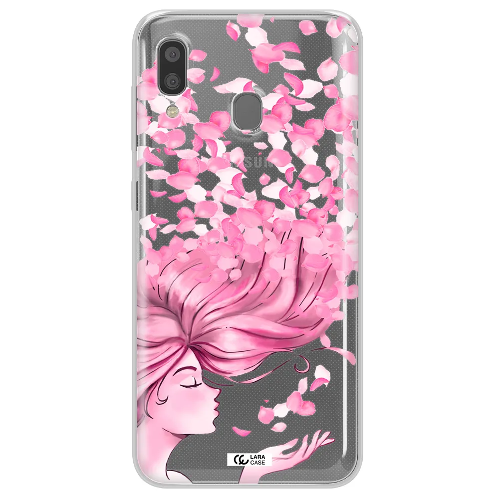 Sakura Leaves Hair Samsung A20 Clear TPU Case