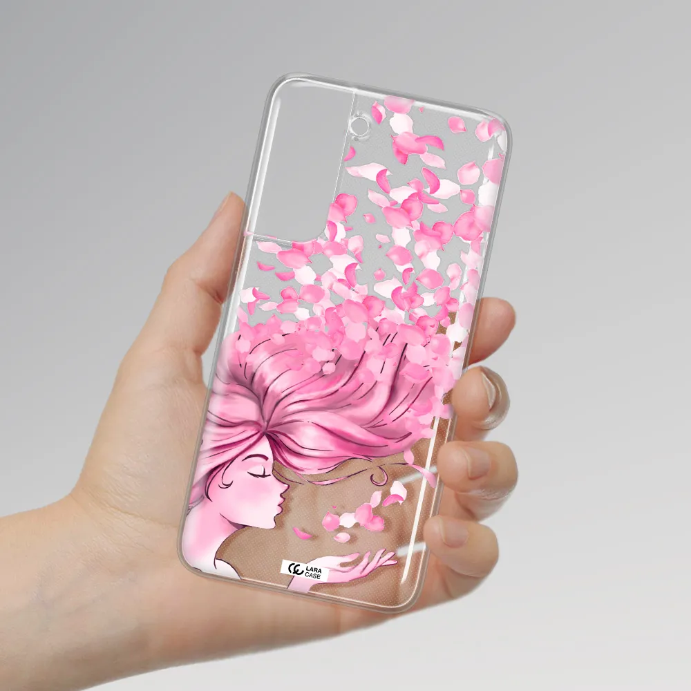 Sakura Leaves Hair Samsung A21 Fe Clear TPU Case