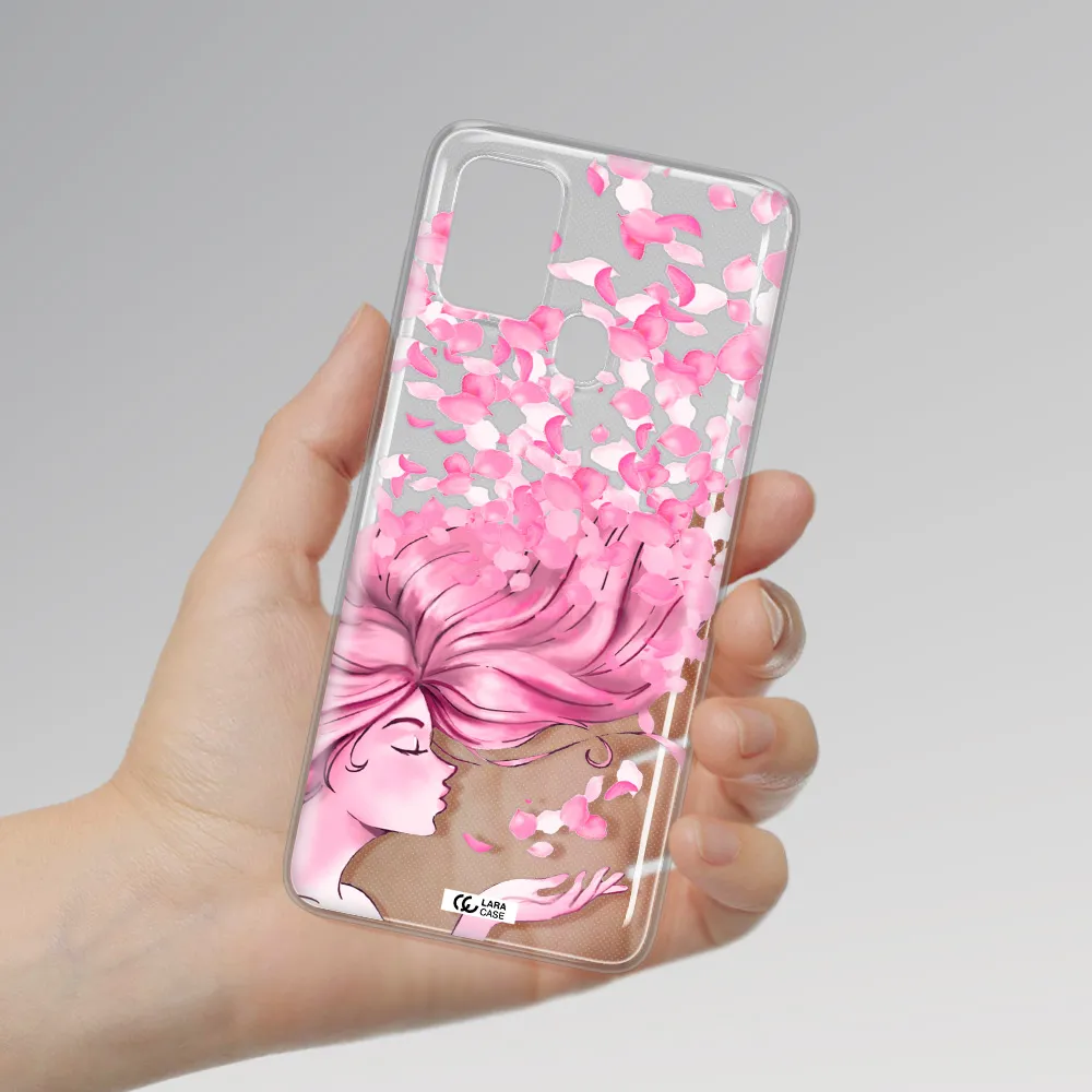 Sakura Leaves Hair Samsung A21S Clear TPU Case
