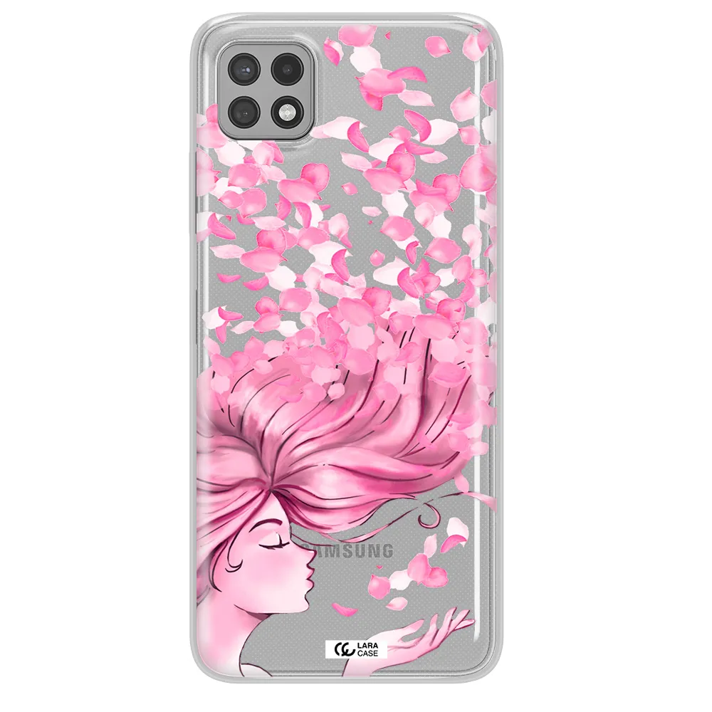 Sakura Leaves Hair Samsung A22 5g Clear TPU Case
