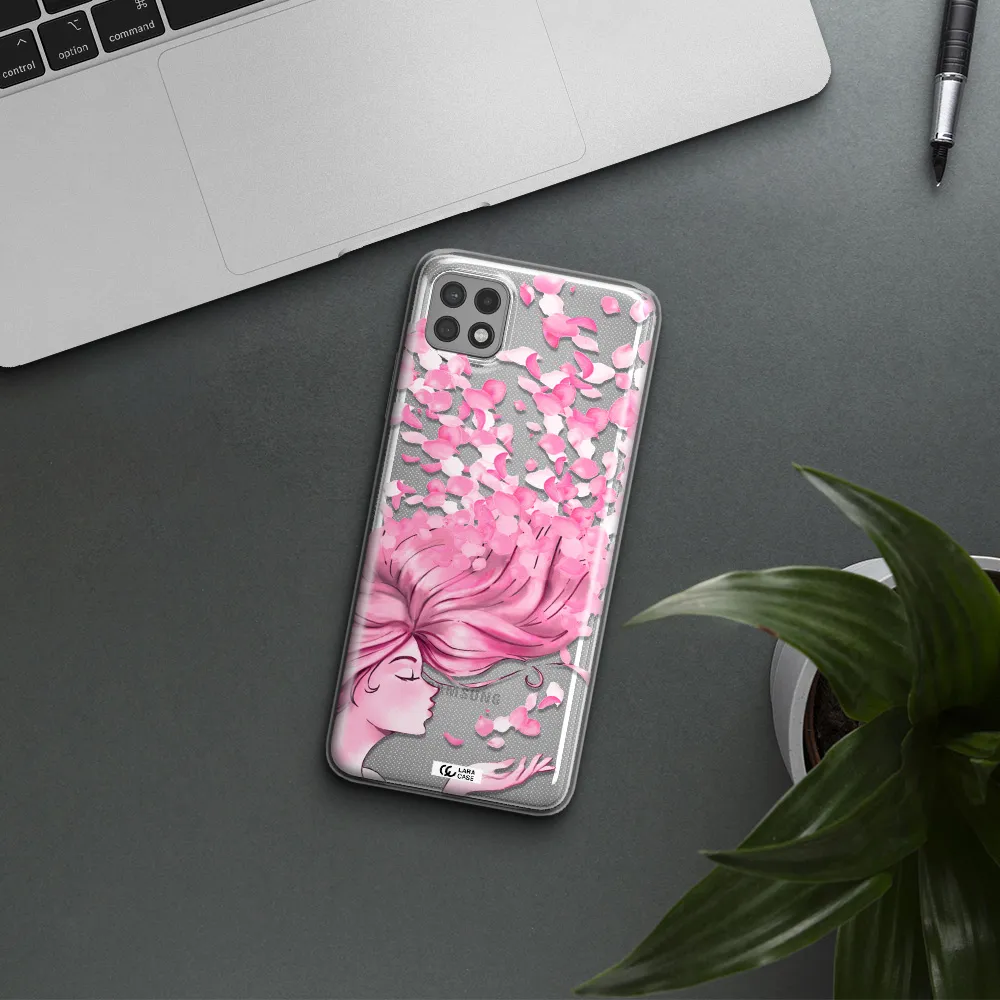 Sakura Leaves Hair Samsung A22 5g Clear TPU Case