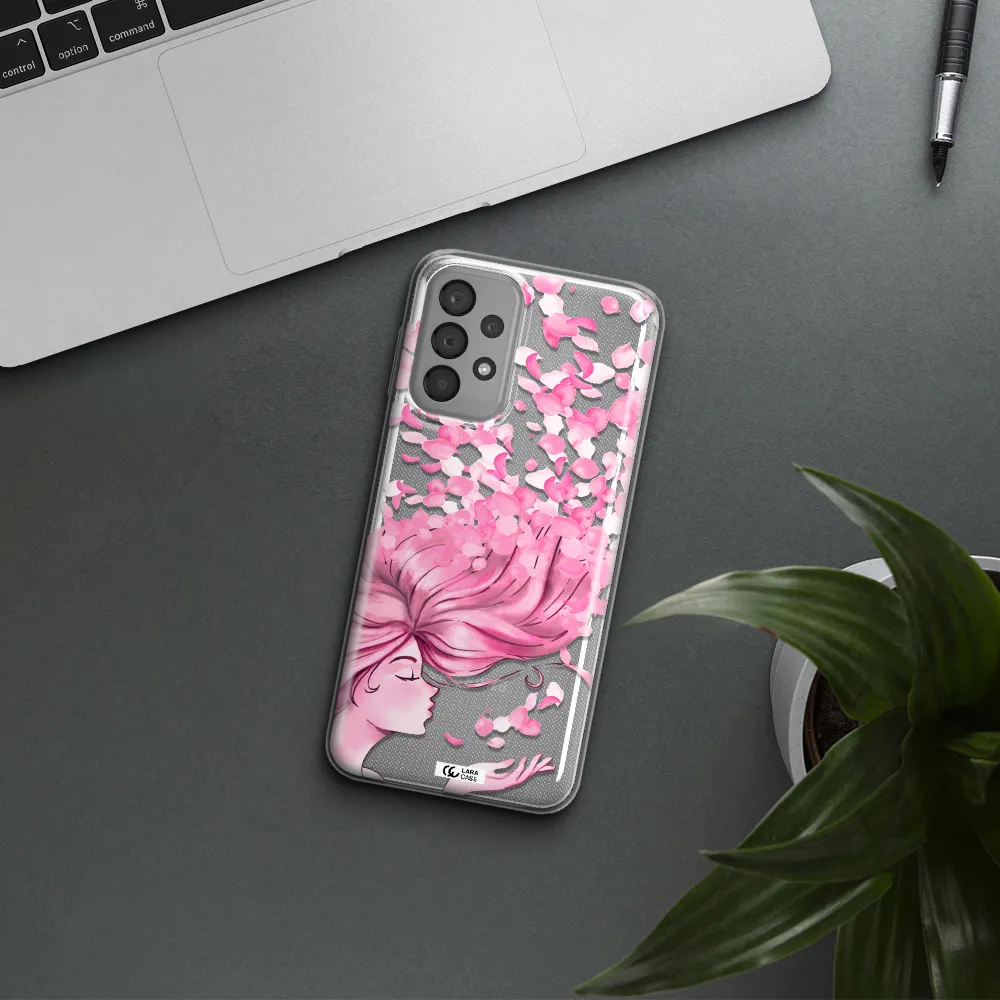 Sakura Leaves Hair Samsung A23 Clear TPU Case