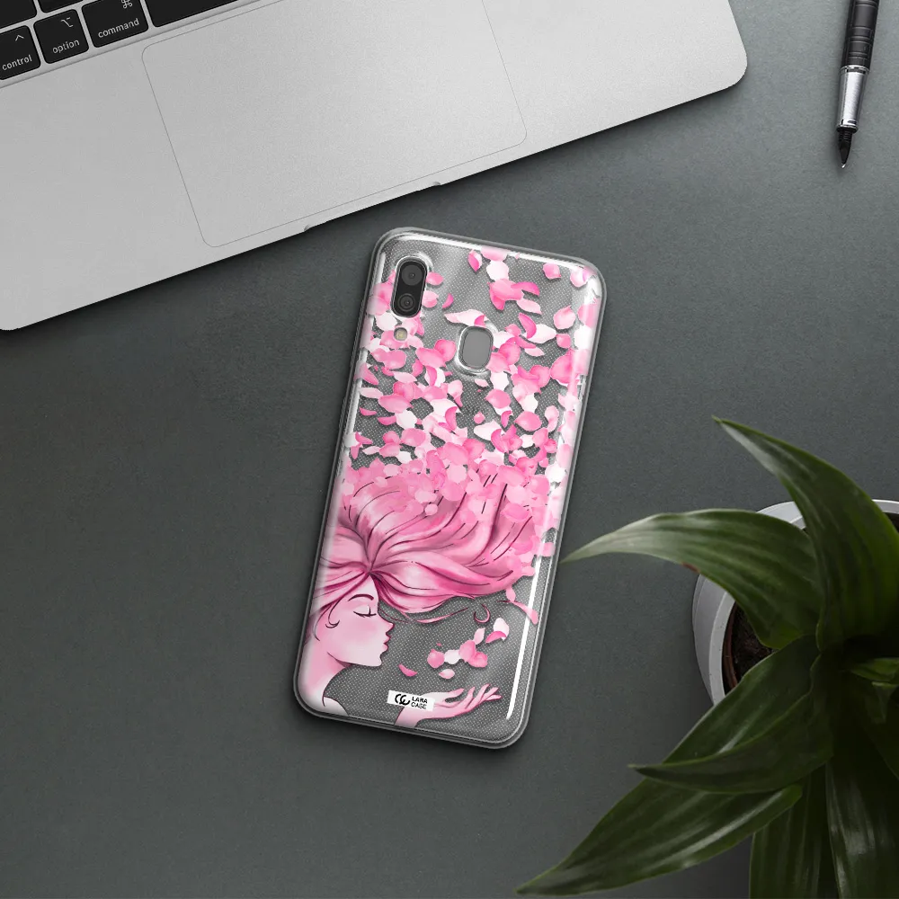 Sakura Leaves Hair Samsung A30 Clear TPU Case