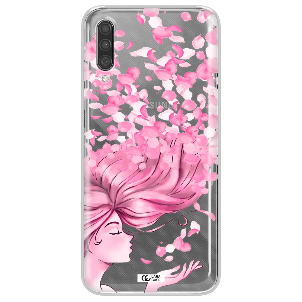 Sakura Leaves Hair Samsung A30S Clear TPU Case