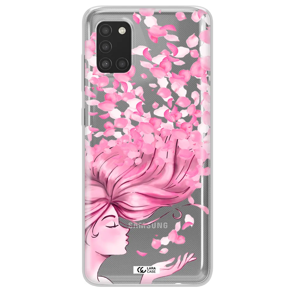 Sakura Leaves Hair Samsung A31 Clear TPU Case