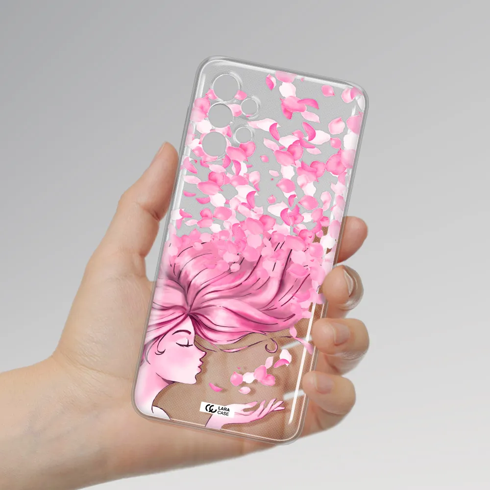Sakura Leaves Hair Samsung A32 Clear TPU Case