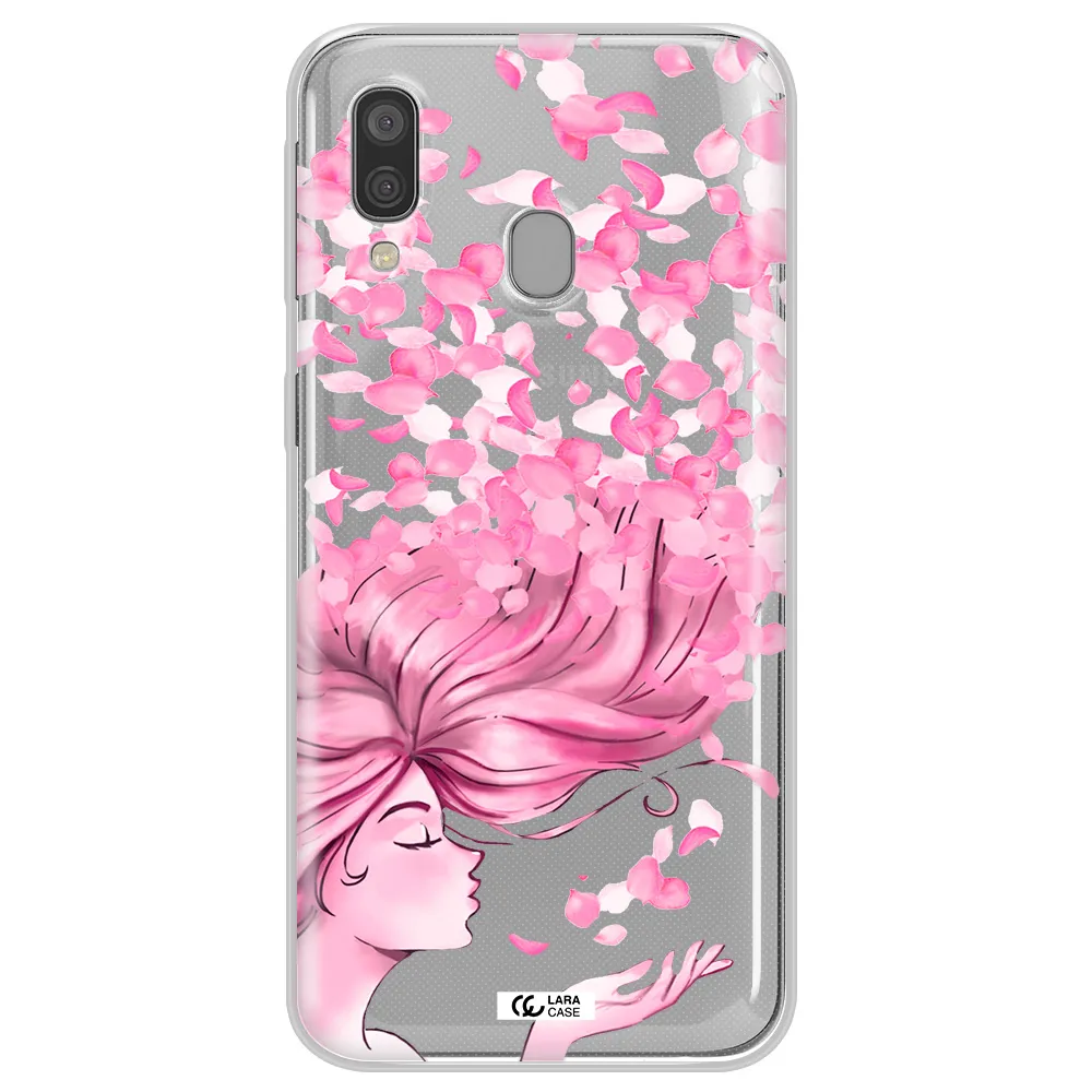 Sakura Leaves Hair Samsung A40 Clear TPU Case