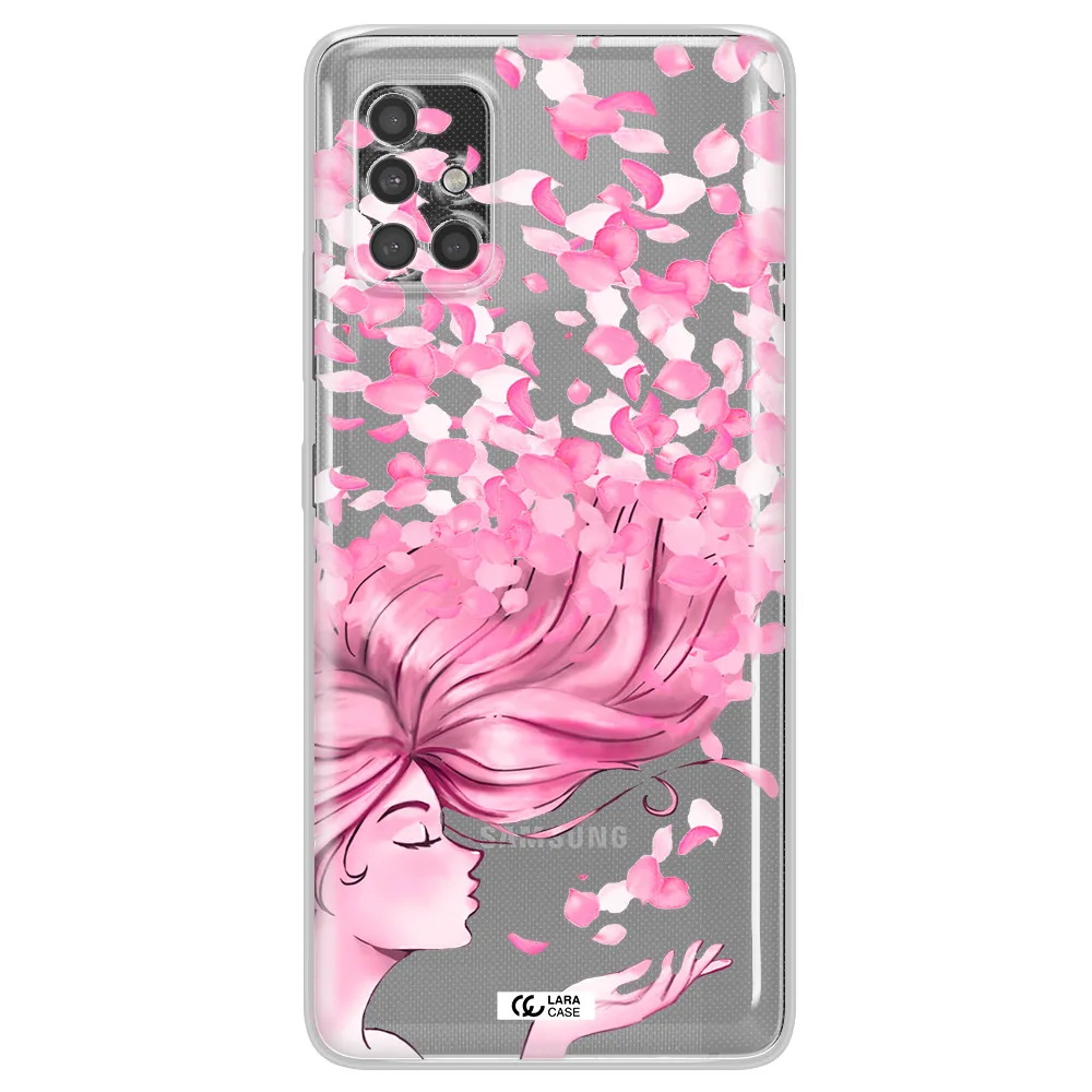 Sakura Leaves Hair Samsung A40S Clear Tpu Case
