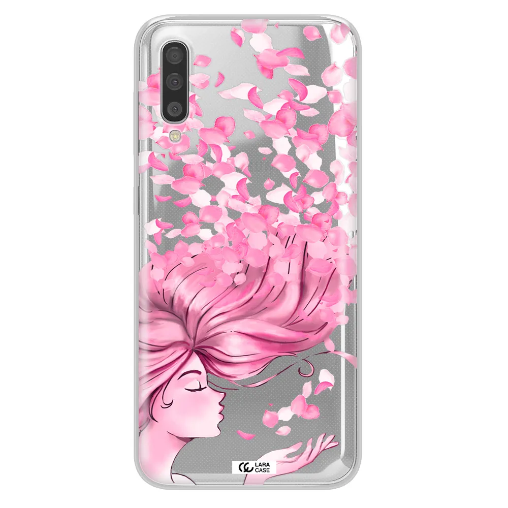 Sakura Leaves Hair Samsung A50 Clear TPU Case