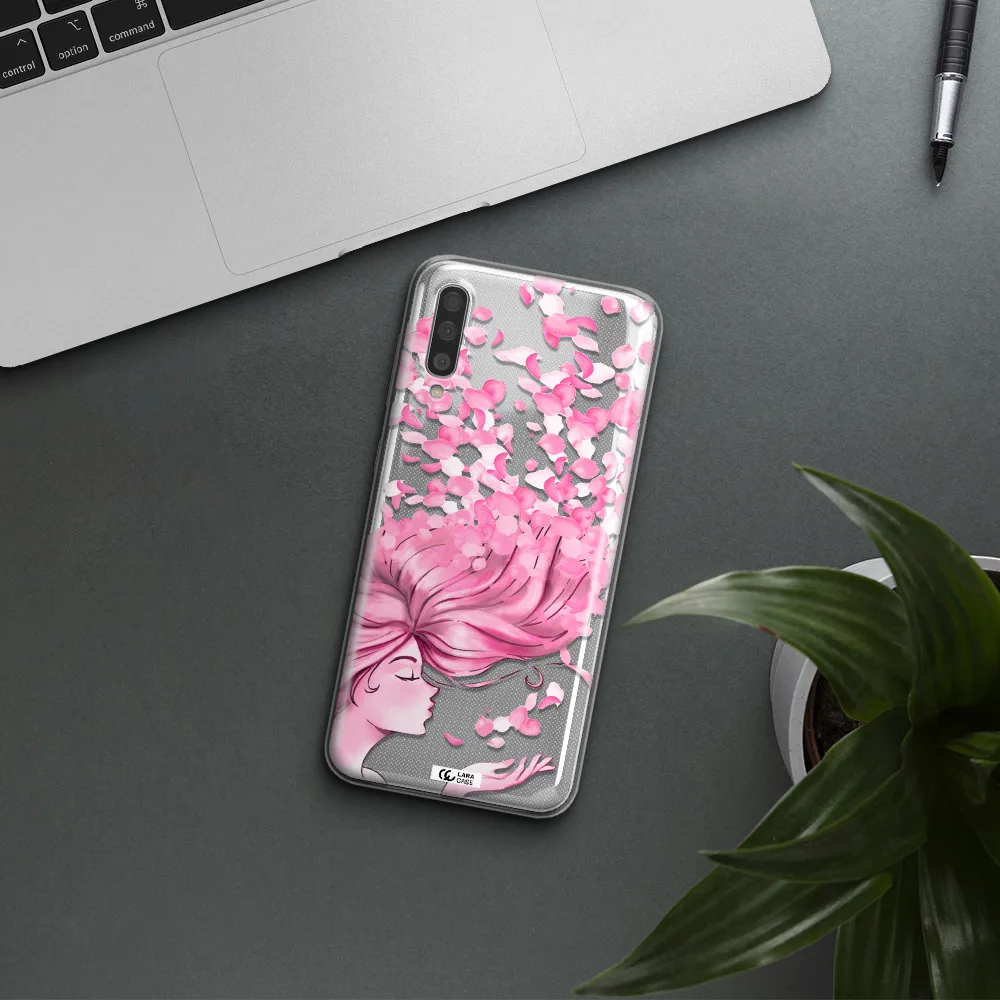 Sakura Leaves Hair Samsung A50 Clear TPU Case