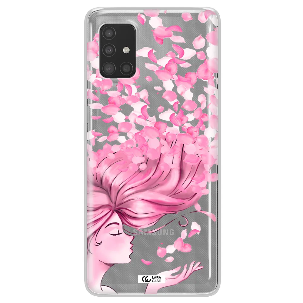 Sakura Leaves Hair Samsung A51 Clear TPU Case