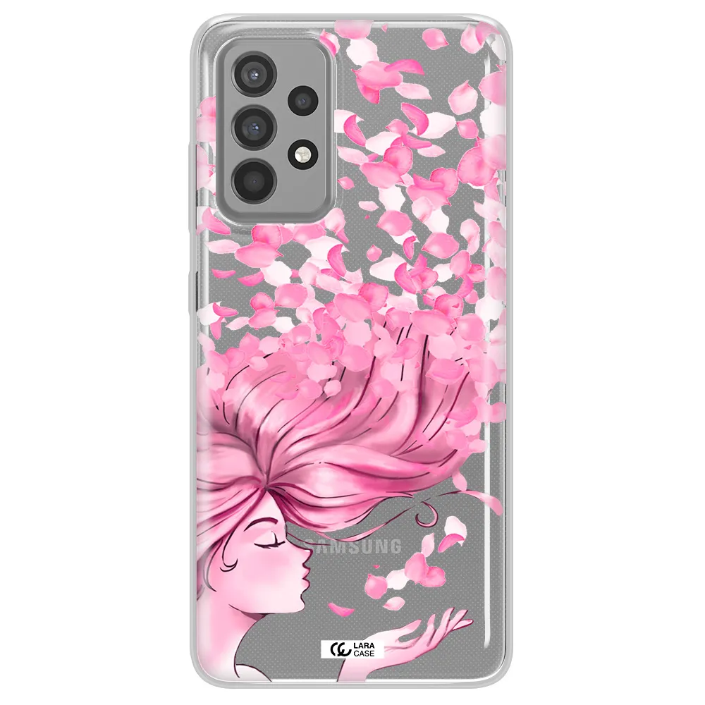 Sakura Leaves Hair Samsung A52 Clear TPU Case