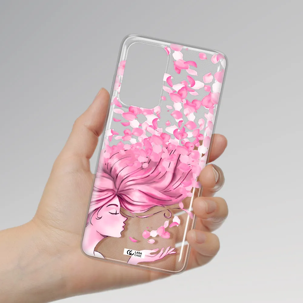 Sakura Leaves Hair Samsung A52 Clear TPU Case