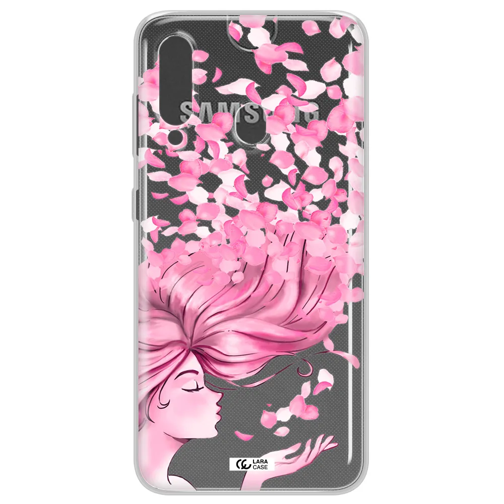 Sakura Leaves Hair Samsung A60 Clear TPU Case