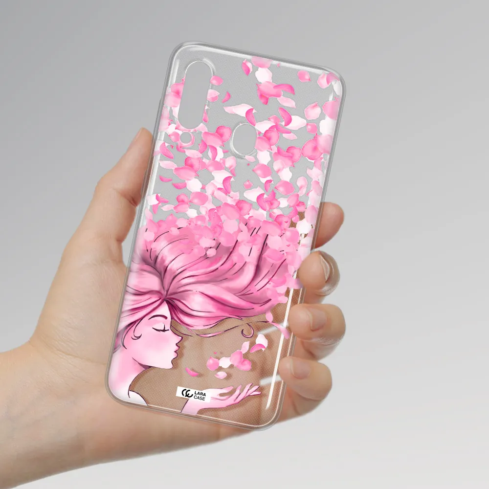 Sakura Leaves Hair Samsung A60 Clear TPU Case