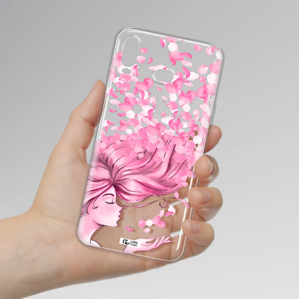 Sakura Leaves Hair Samsung A6S Clear TPU Case