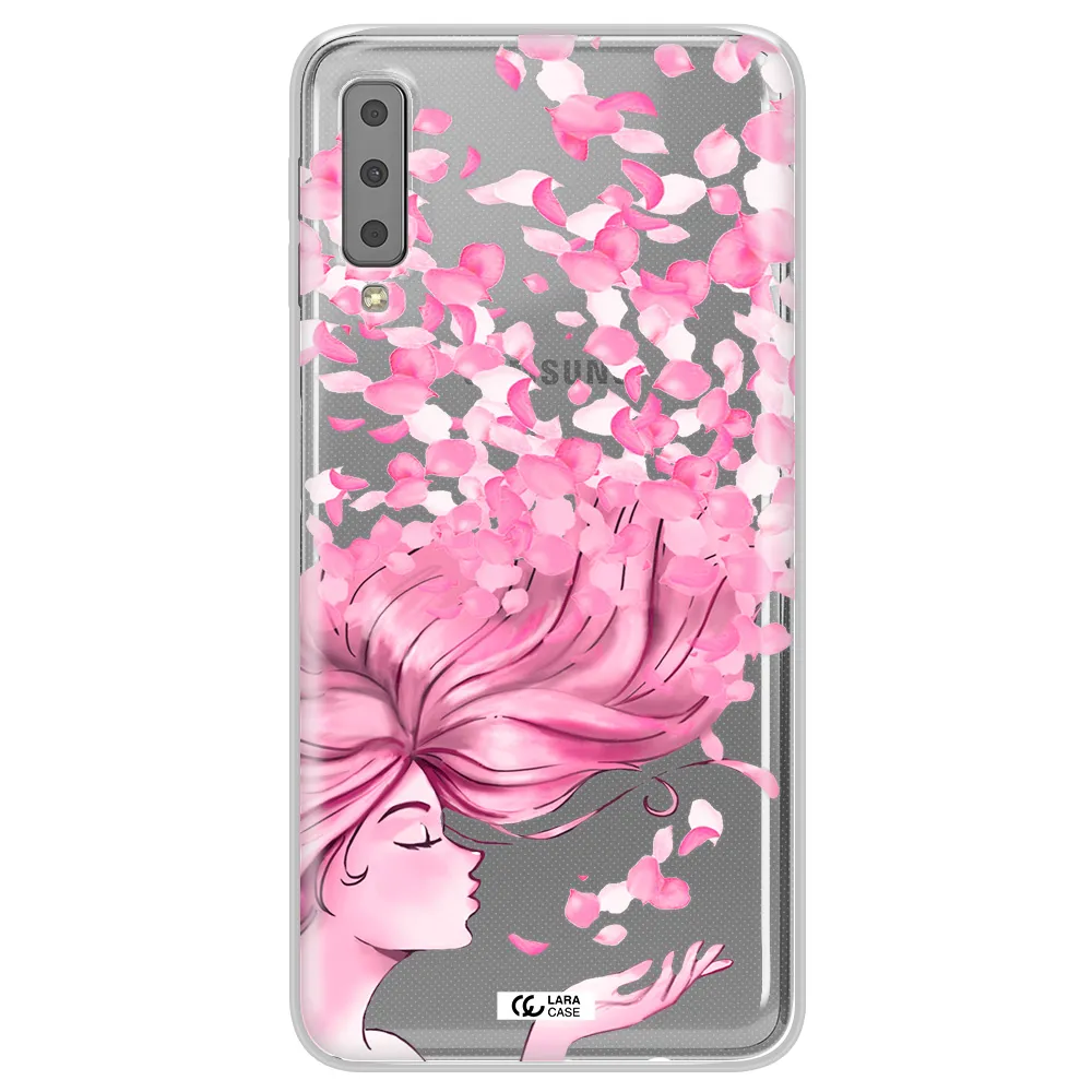 Sakura Leaves Hair Samsung A7 2018 Clear TPU Case