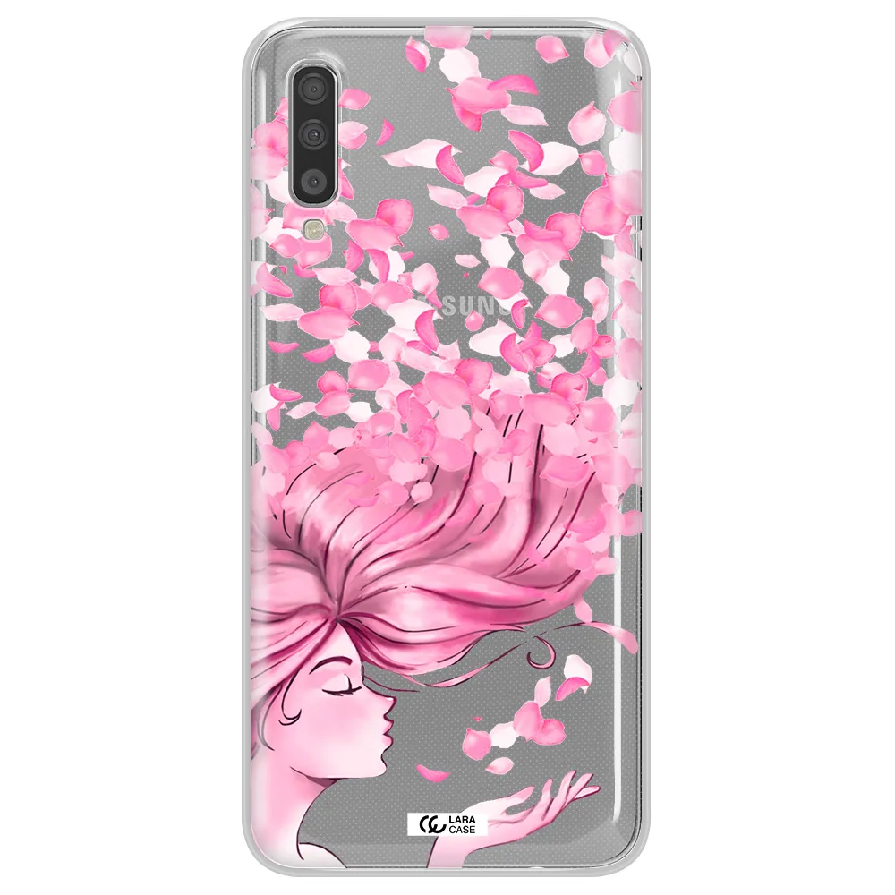 Sakura Leaves Hair Samsung A70S Clear Tpu Case