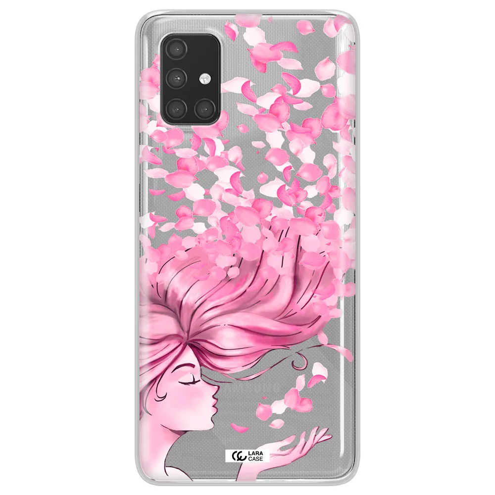Sakura Leaves Hair Samsung A71 Clear TPU Case