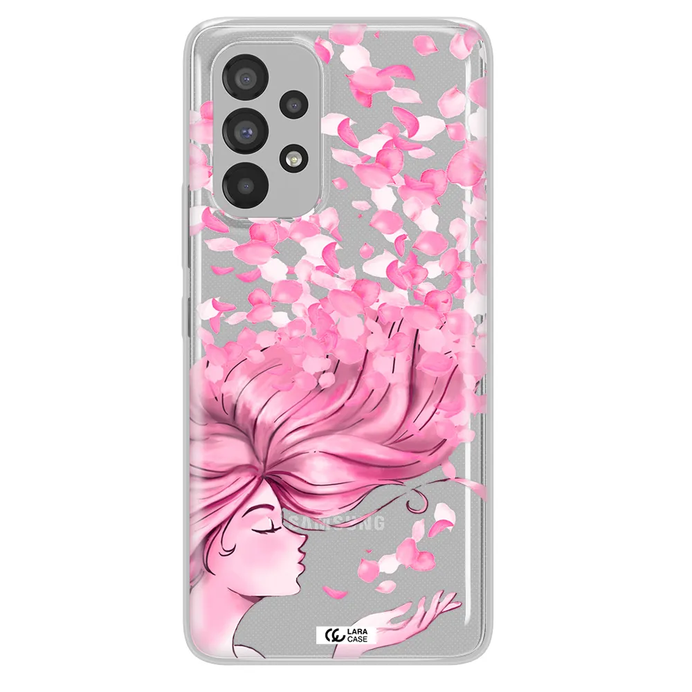 Sakura Leaves Hair Samsung A73 Clear TPU Case