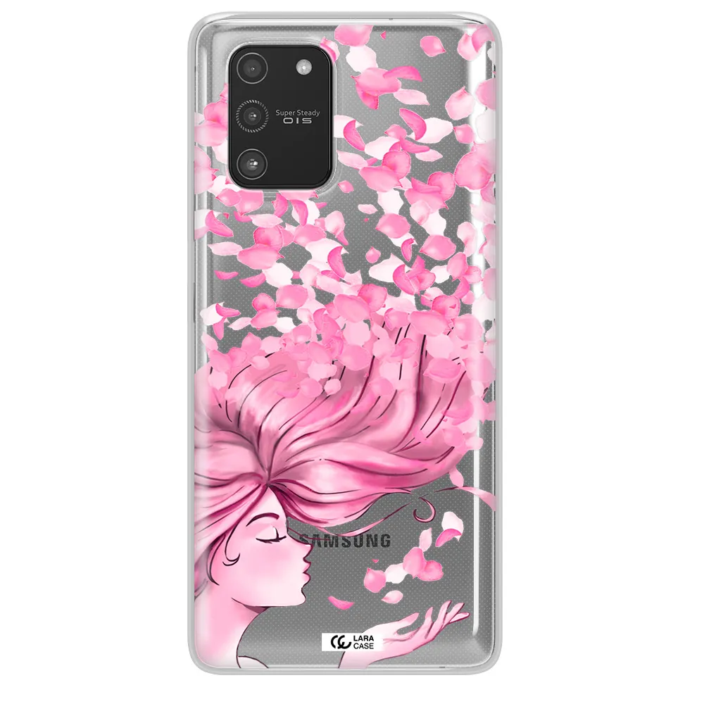 Sakura Leaves Hair Samsung A91 Clear TPU Case