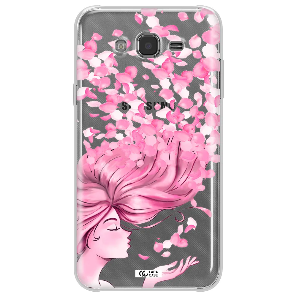 Sakura Leaves Hair Samsung J7 Clear TPU Case