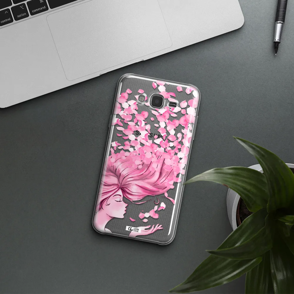 Sakura Leaves Hair Samsung J7 Clear TPU Case