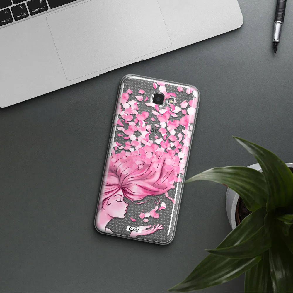 Sakura Leaves Hair Samsung J7 Prim Clear TPU Case