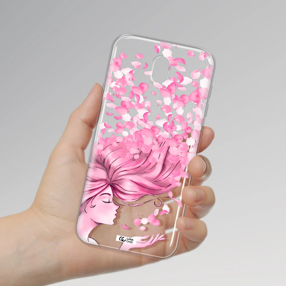 Sakura Leaves Hair Samsung J7 Pro Clear TPU Case