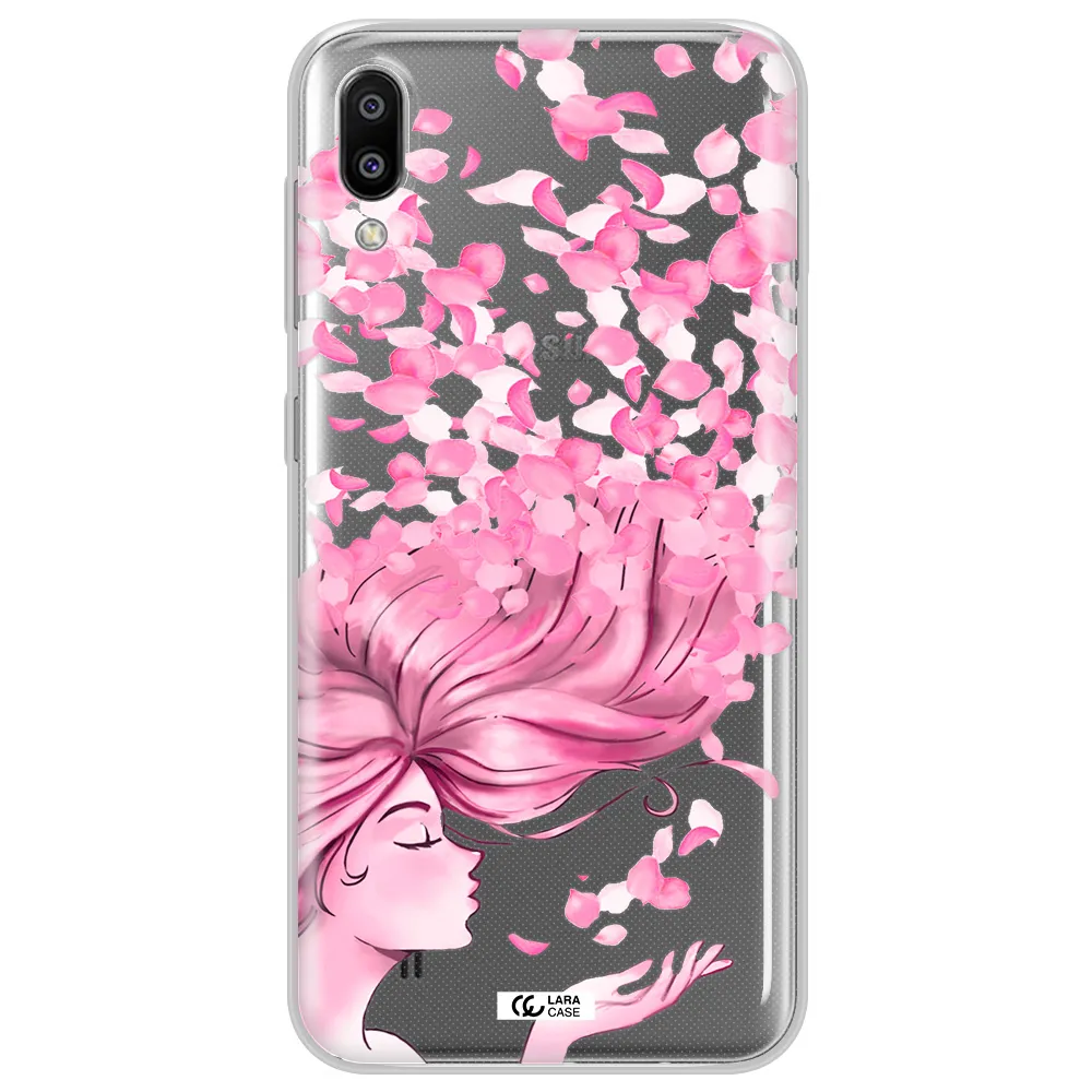 Sakura Leaves Hair Samsung M10 Clear TPU Case