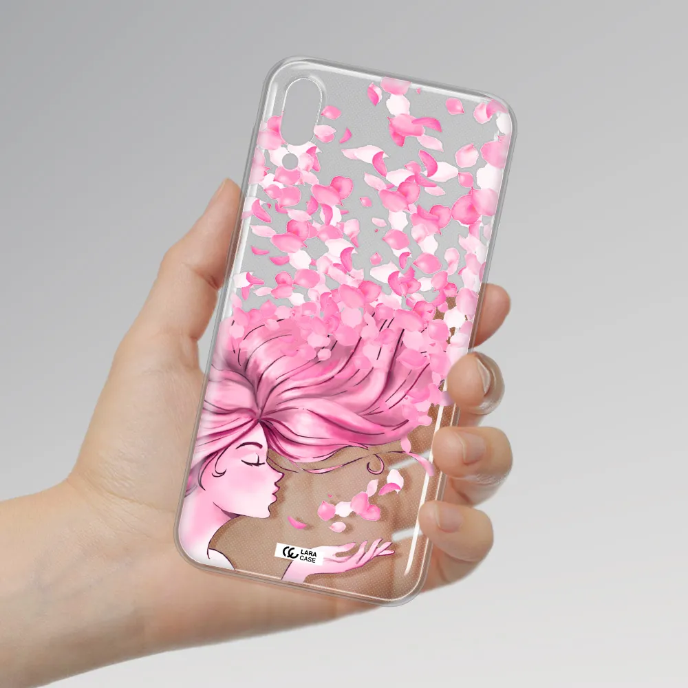 Sakura Leaves Hair Samsung M10 Clear TPU Case