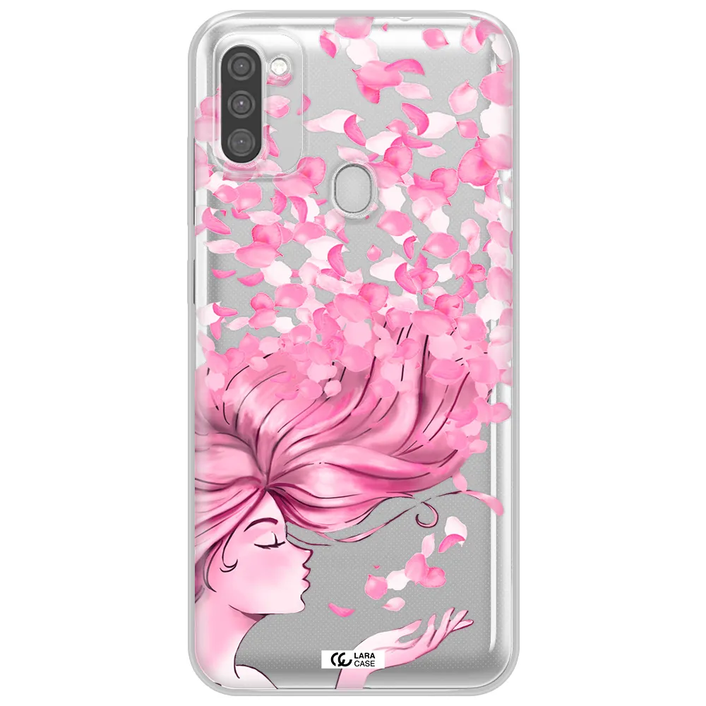 Sakura Leaves Hair Samsung M11 Clear TPU Case