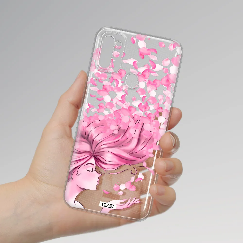 Sakura Leaves Hair Samsung M11 Clear TPU Case