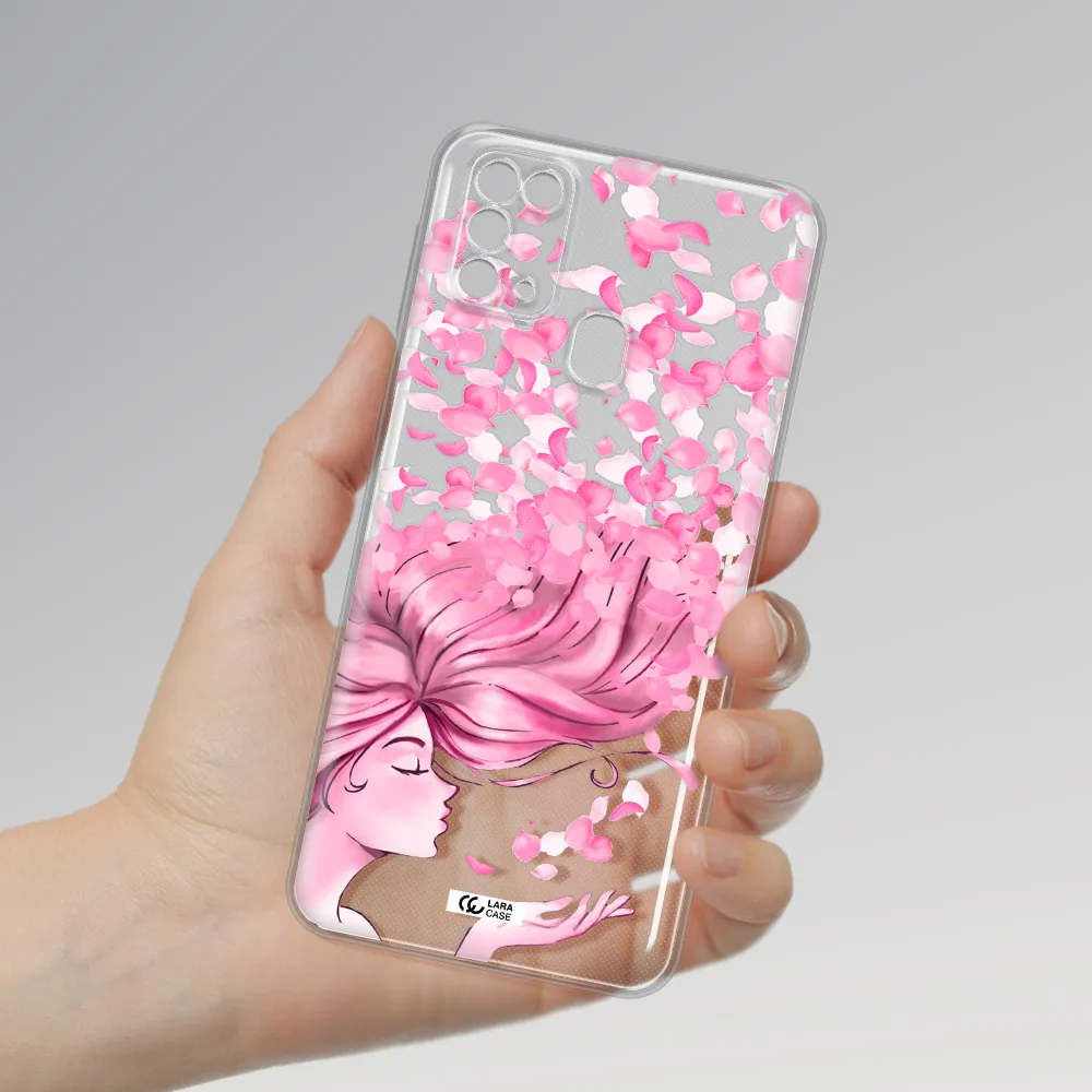 Sakura Leaves Hair Samsung M31 Clear TPU Case