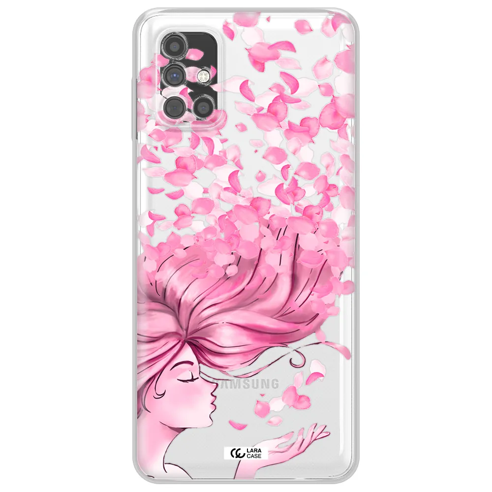 Sakura Leaves Hair Samsung M51 Clear TPU Case