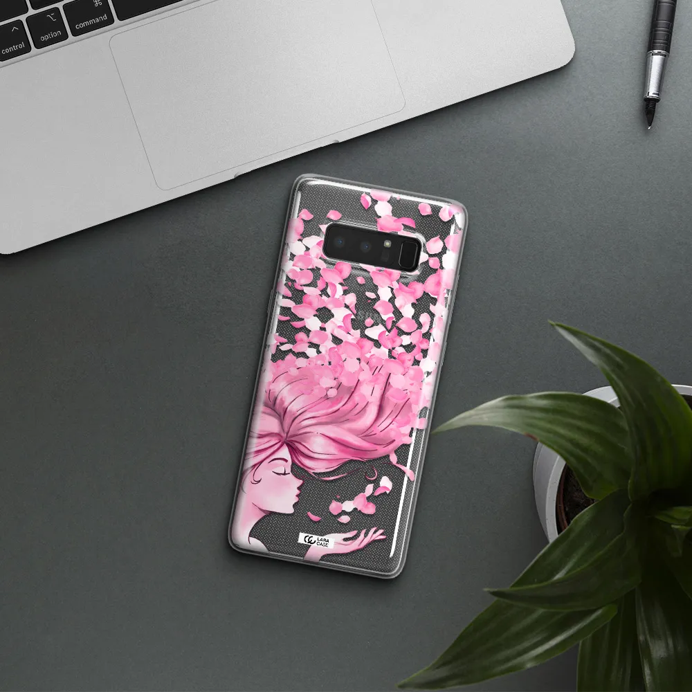 Sakura Leaves Hair Samsung Note 8 Clear TPU Case